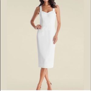 DRESS THE POPULATION Nicole White Midi Sheath Dress